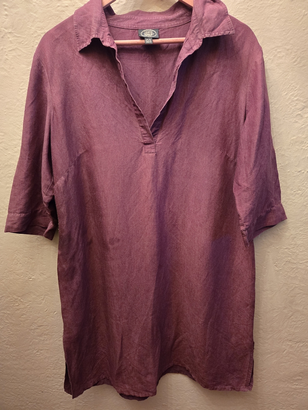 Laura Ashley Linen Blend Tunic Dress Purple Linen Midi Shirt Dress Plus Size 14
